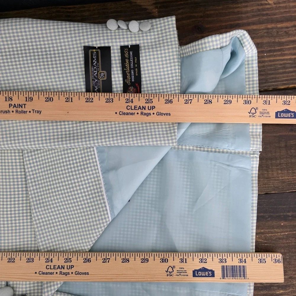 Stacy Adams‎ Men's Sport Coat Blazer Three Button Teal Green Peak Poly 44L NEW